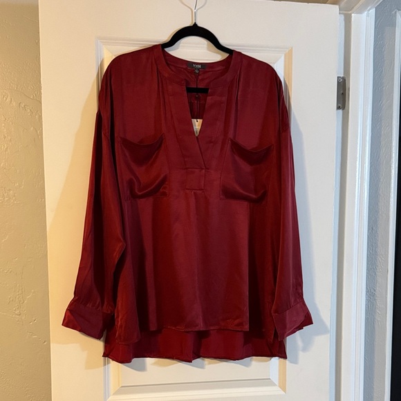 NYDJ Tops - NYDJ Woven Henley Boysenberry L